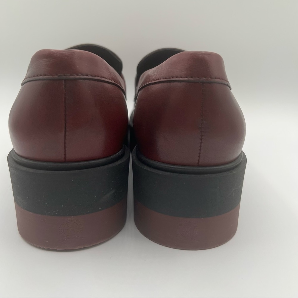 Tommy Hilfiger Unisex Burgundy Lab Leather Slip-On Lug Sole Casual Loafers SZ 10 - Picture 11 of 16